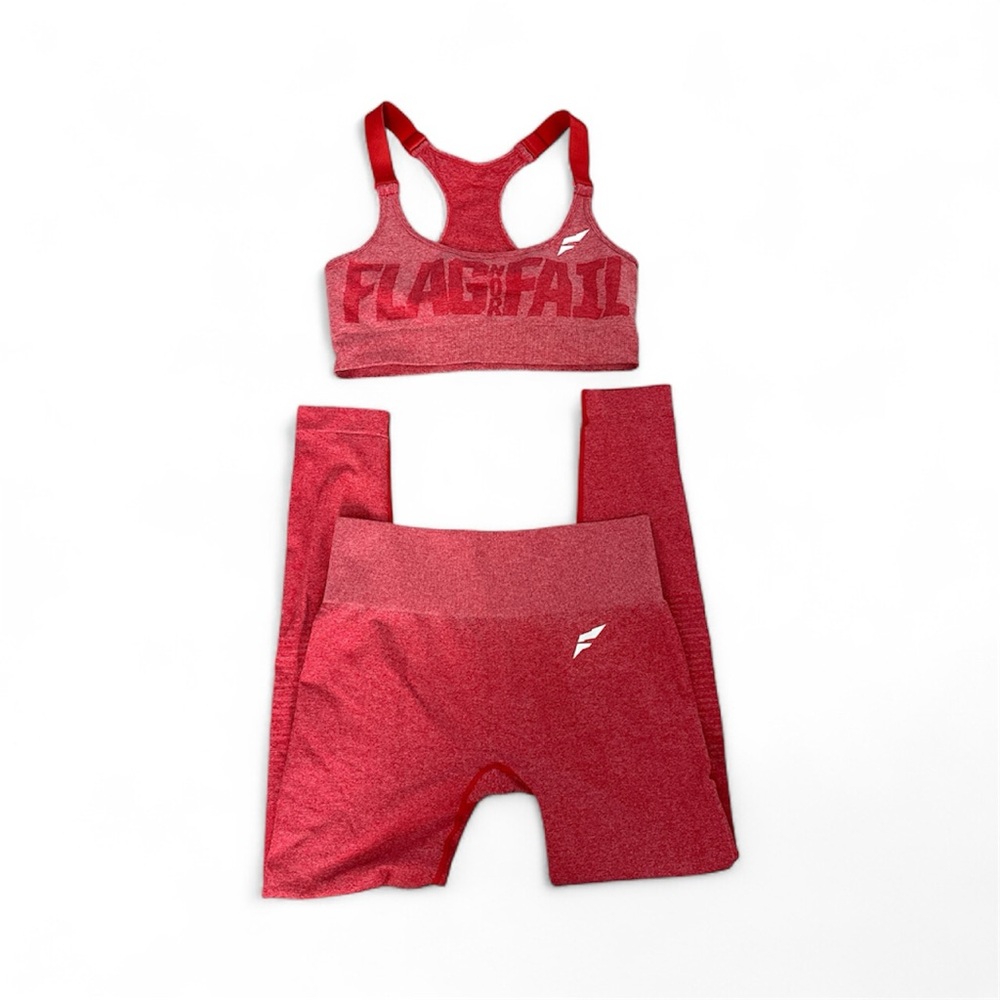 Flag Nor Fail Seamless Sports Bra and Leggings Set size Large